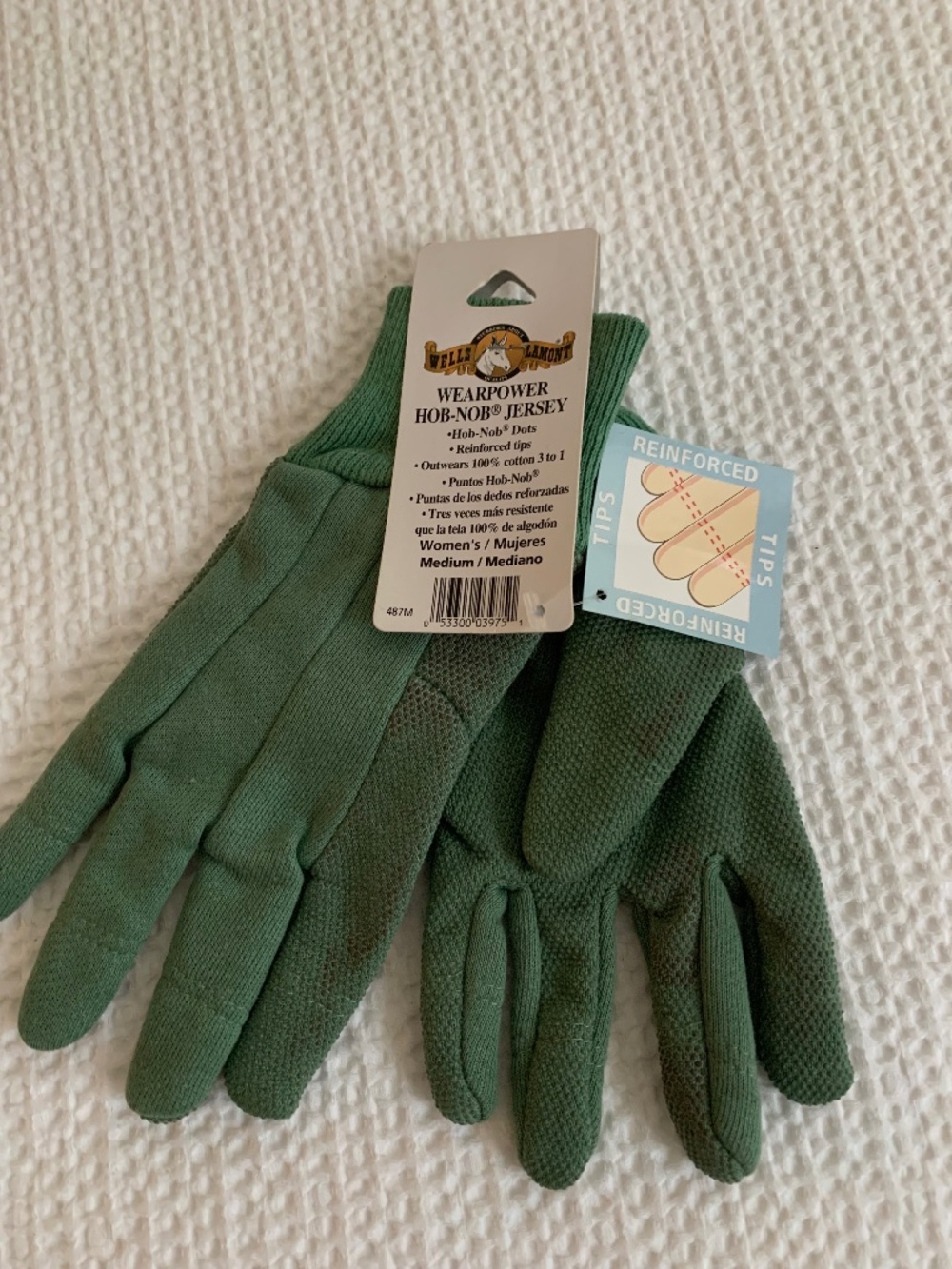 Women’s gardening gloves, reinforced tips, Sz M